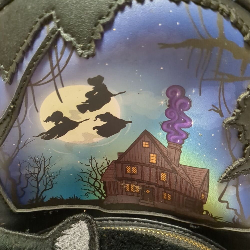 Black Cat Haunted House Mini Backpack - Black - Picture 3 of 9